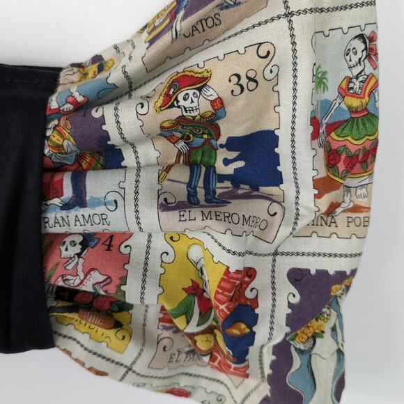 Day of Dead Bow Clutch Handmade Dia de los Muertes Purse Calacas Postage Stamp - Picture 3 of 12